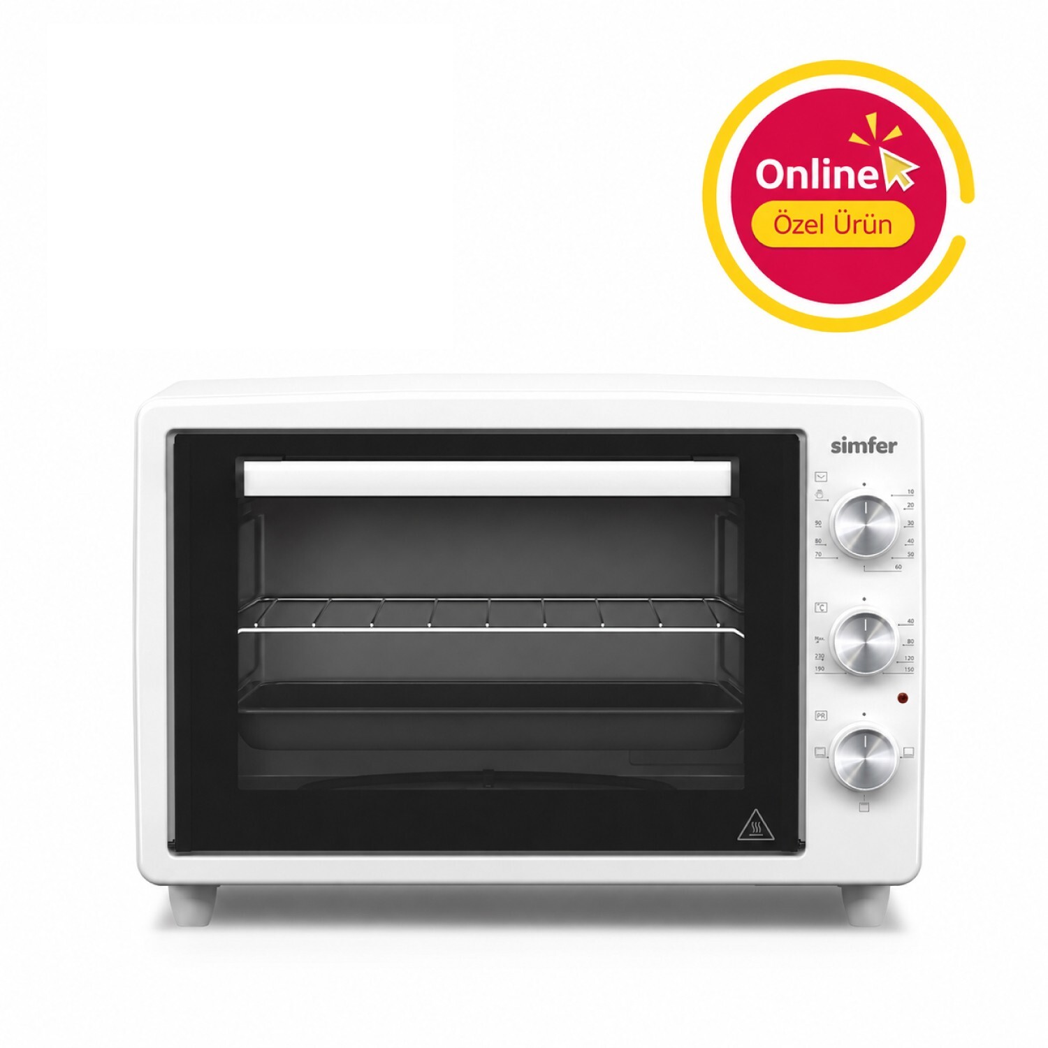 Simfer 3423 Beyaz 34 LT Statik Mini / Midi Fırın - 4 Fonksiyon, Programlanabilir Pişirme & Isı Kontrol Sistem