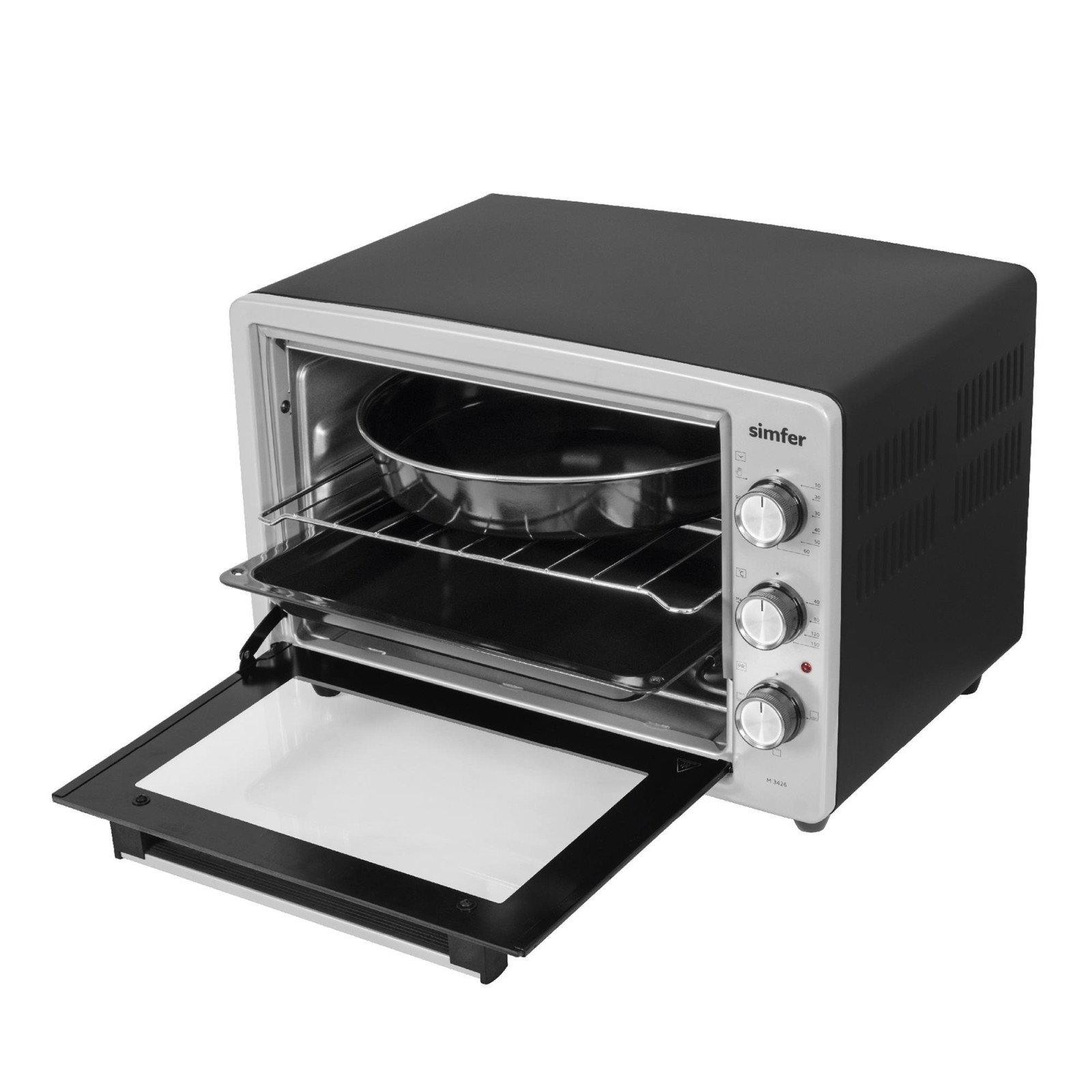 Simfer 3426 İnox Gri 34 LT Statik Mini / Midi Fırın - 4 Fonksiyon, Programlanabilir Pişirme & Isı Kontrol görsel 3