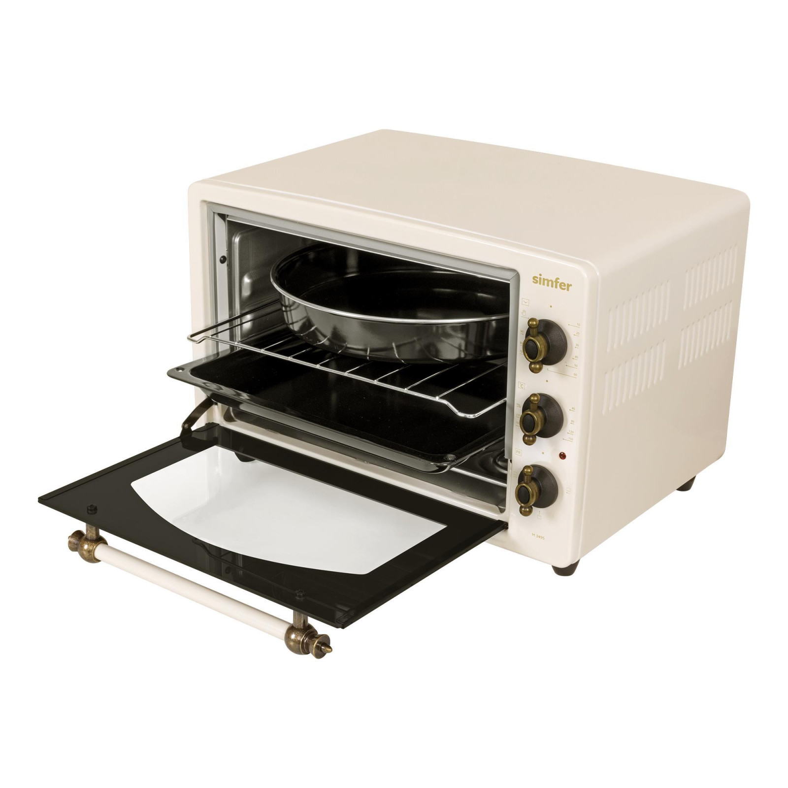 Simfer 3495 Retro Bej 34 LT Statik Mini / Midi Fırın - 4 Fonksiyon, Programlanabilir Pişirme & Isı Kontrol görsel 3