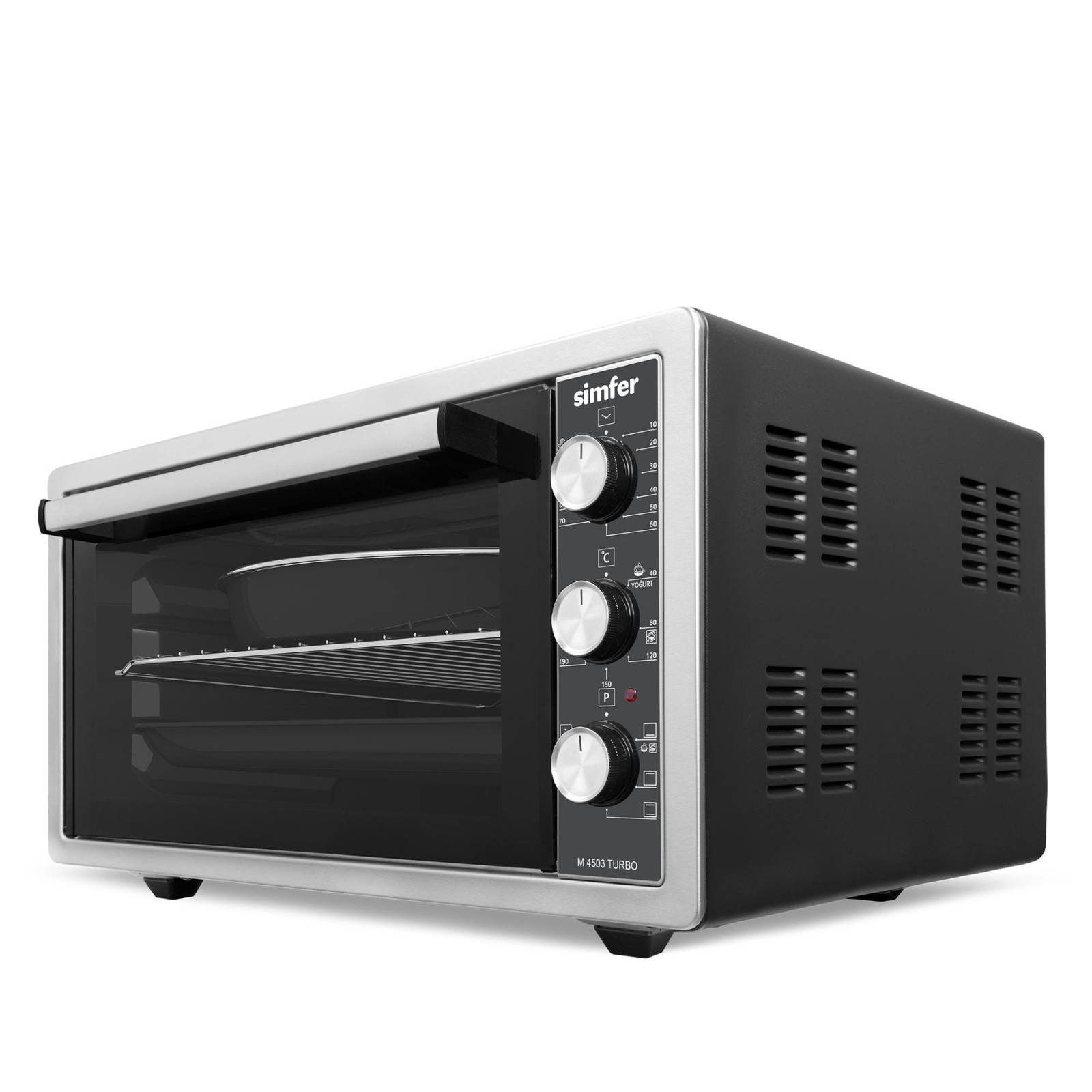 Simfer 4503 İnox 45 LT Turbo Fan Mini / Midi Fırın - 6 Fonksiyon,Yoğurt Yapma, Buz Çözme & İç Aydınlatma görsel 2