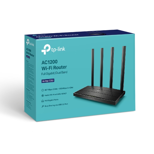 TP-Link Archer C6U AC1200 Kablosuz MU-MIMO Wi-Fi Gigabit Router