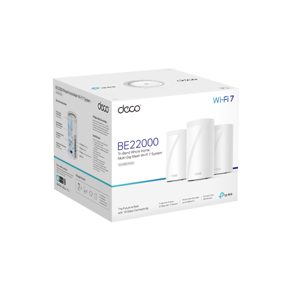 TP-Link Deco BE85 BE22000 Tri-Band Whole Home Mesh WiFi 7 System