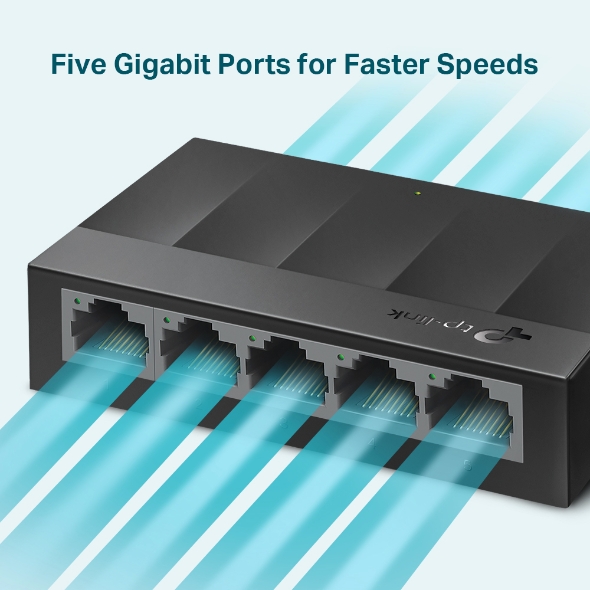 TP-Link LS1005G 5-Port 10/100/1000Mbps Desktop Switch görsel 2