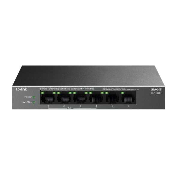 TP-Link LS106LP 4-Port PoE ile 6-Port 10/100Mbps Masaüstü Switch