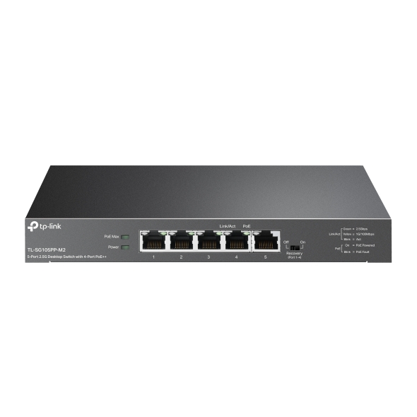TP-Link TL-SG105PP-M2 5-Port 2.5G Desktop Switch with 4-Port PoE++