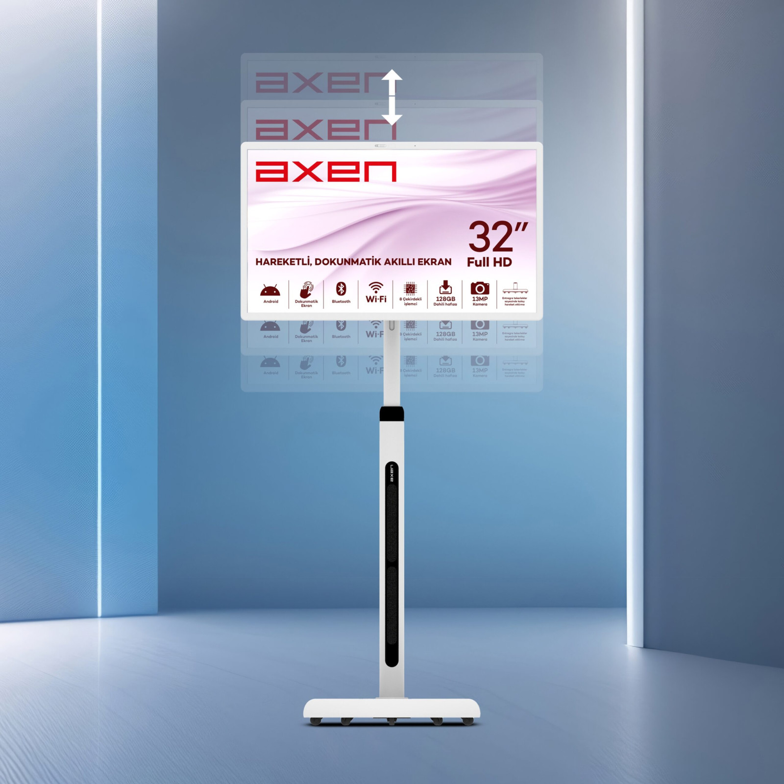 Axen 32” Android Smart Full HD Dokunmatik Ekran Taşınabilir Monitör görsel 2