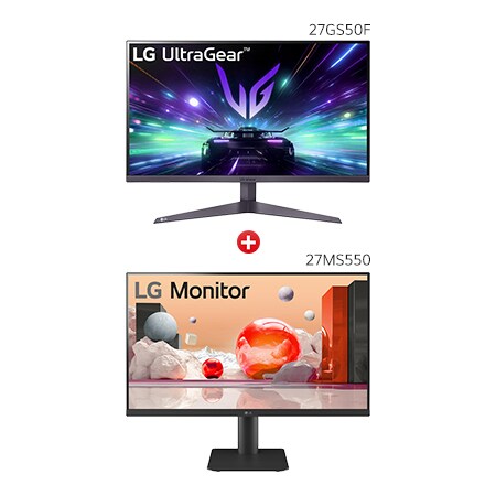 LG 27” IPS Full HD monitör + 27” UltraGear™ FHD 180Hz oyun monitörü | 1ms MBR, HDR 10 - 27MS55.27GS50
