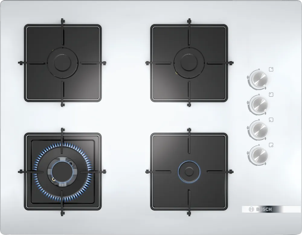 Bosch Serie 4 Gazlı Ocak 67 cm Sert cam, Siyah