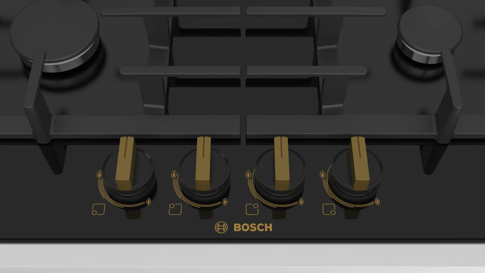 Bosch Serie 6 Gazlı Ocak 60 cm NeoKlasik, Sert cam, Siyah