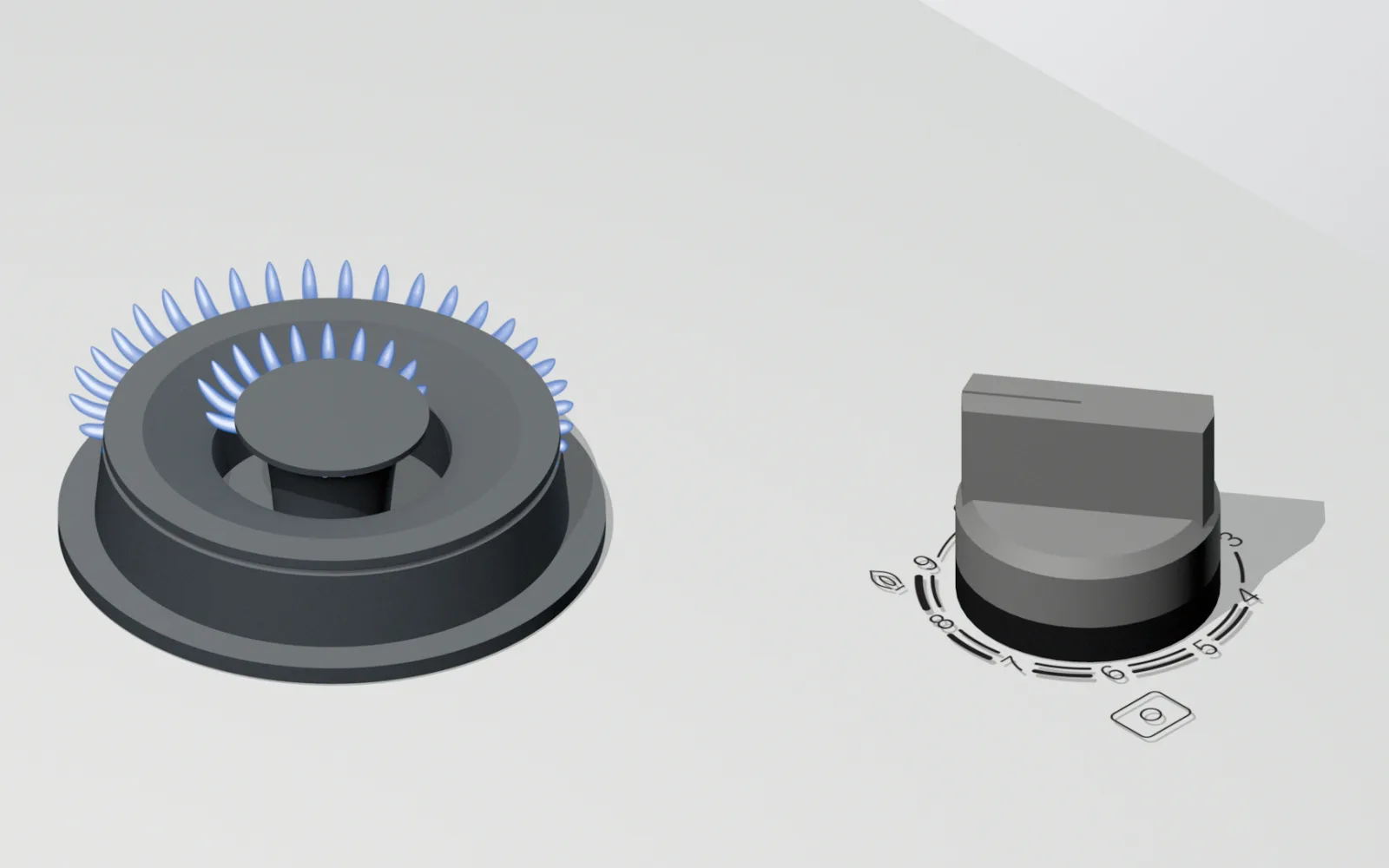 FlameSelect: Dokuz tanımlı seviyede tam istediğiniz gaz alevi ayarı.