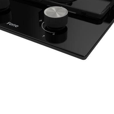 Ferre LA155 2 Gözü Gazlı Siyah Ankastre Ocak görsel 3