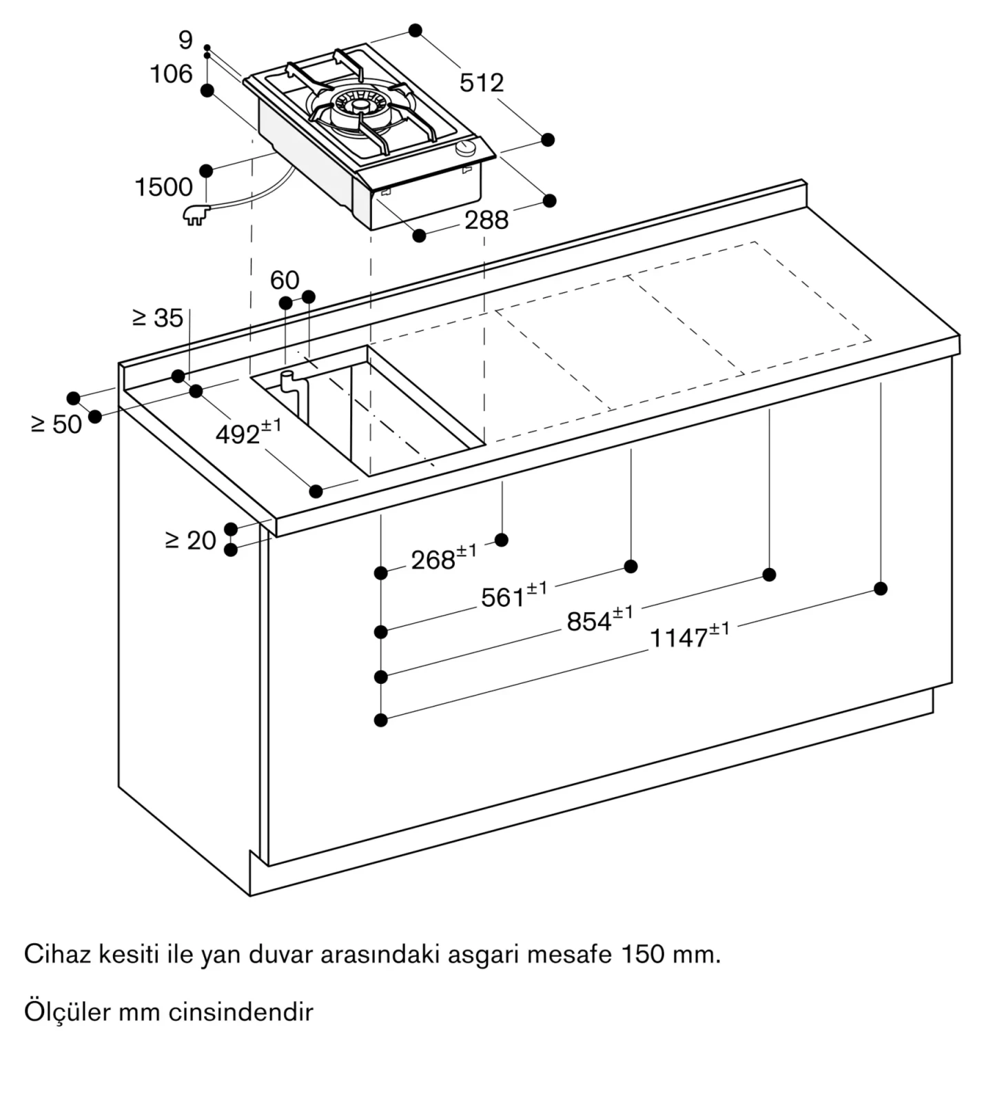 Gaggenau VG231120F Vario Gazlı Domino Ocak görsel 6