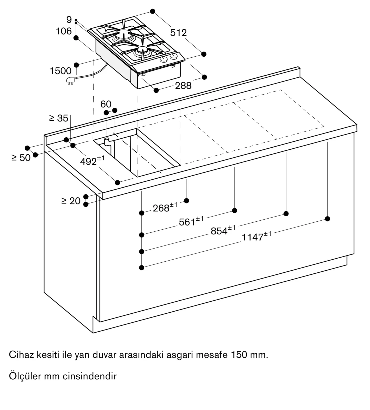Gaggenau VG232120F Vario Gazlı Domino Ocak görsel 7