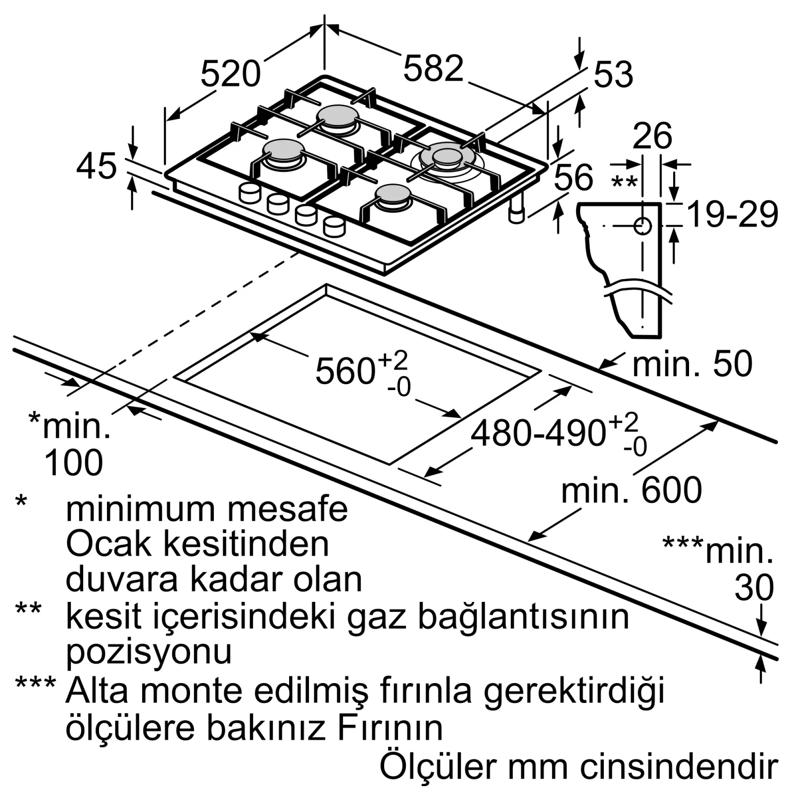 Siemens iQ500 Gazlı Ocak 60 cm Paslanmaz çelik görsel 7