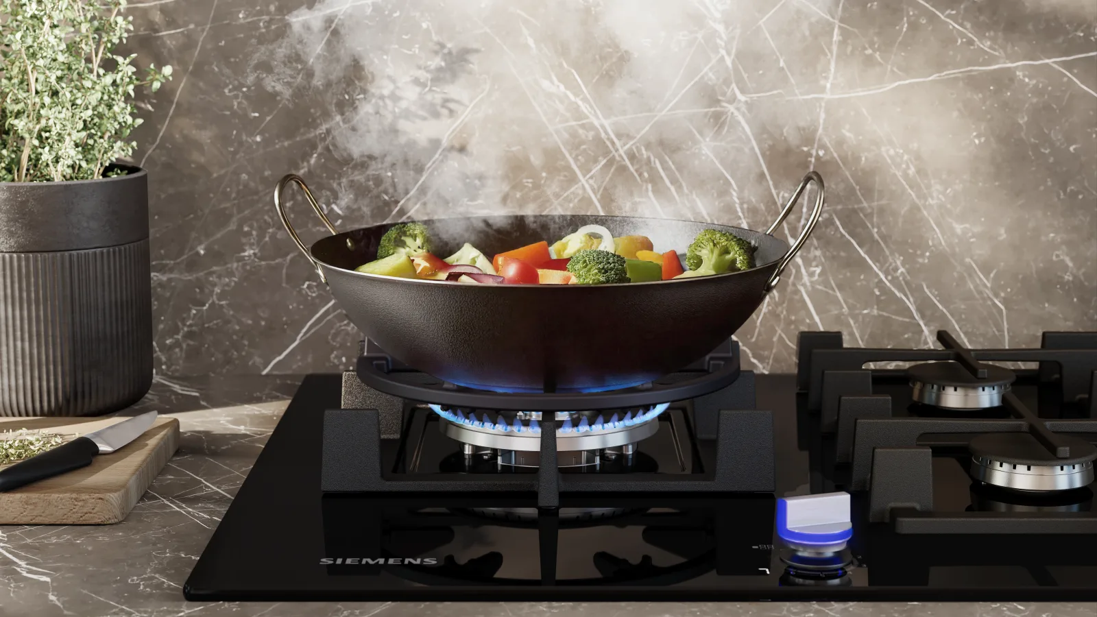 4.0 kW Wok Ocak Brülörü: Hızlı pişirme ve eşit ısı dağılımı sağlar.