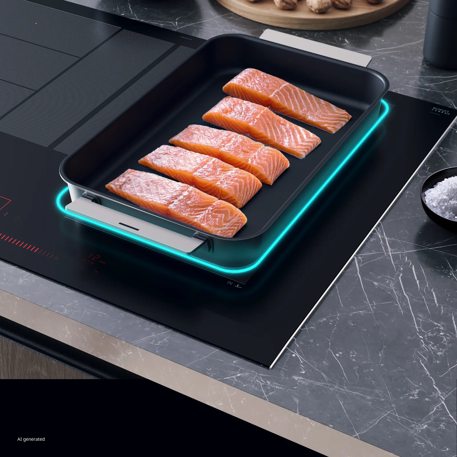 flexInduction Plus – Genişletilebilir akıllı pişirme bölgesi, pişirme kaplarınıza uyum sağlar.