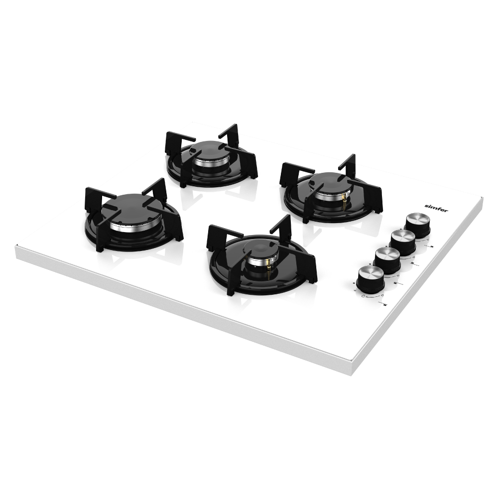 Simfer 3052 Set Üstü Beyaz Cam Ocak Emaye Izgara 4G