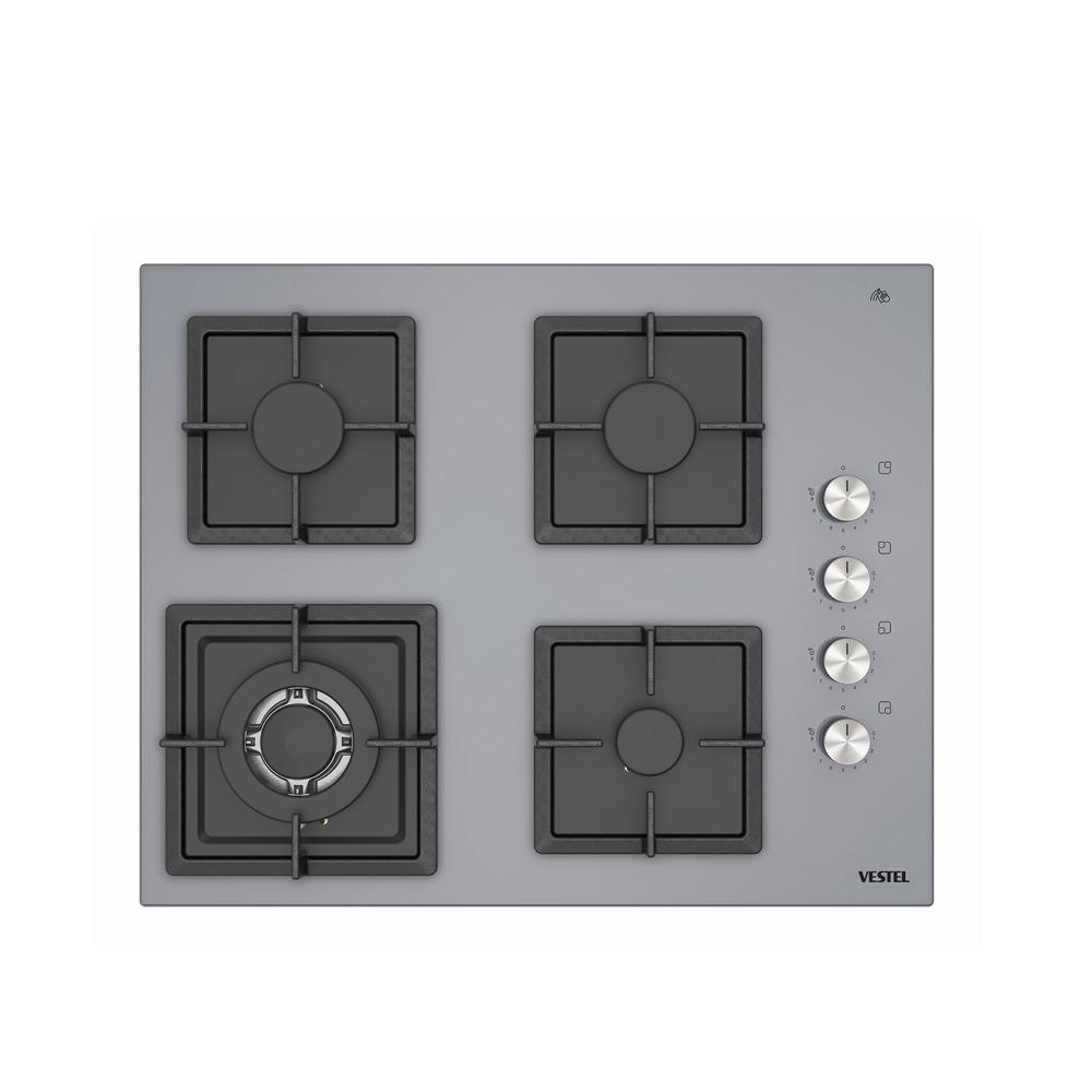 Vestel AO-6510419 S DG DWK 65 cm 4 Gözü Gazlı (1 Gözü Wok'lu) Ankastre Ocak