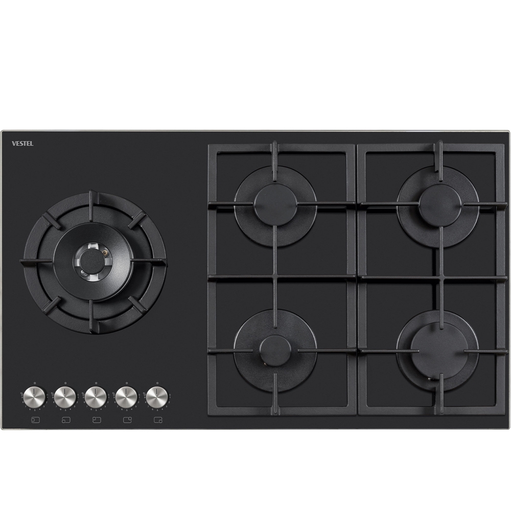Vestel AO-91159 S DG-W 90 cm 5 Gözü Gazlı (1 Gözü Wok'lu) Ankastre Ocak