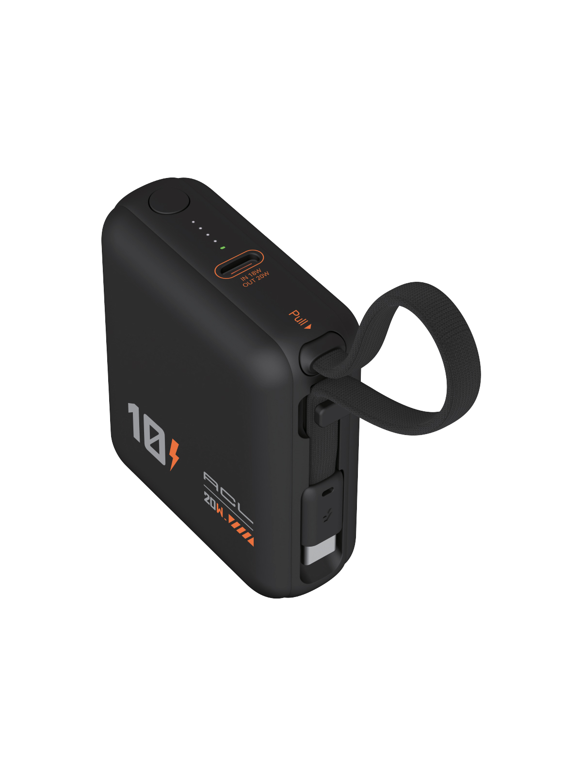 ACL PW-137 10000 mAh 20W PD Hızlı Şarj Powerbank – Dahili Type-C Kablolu ve Askı Aparatlı Mini Güç Kaynağı görsel 3