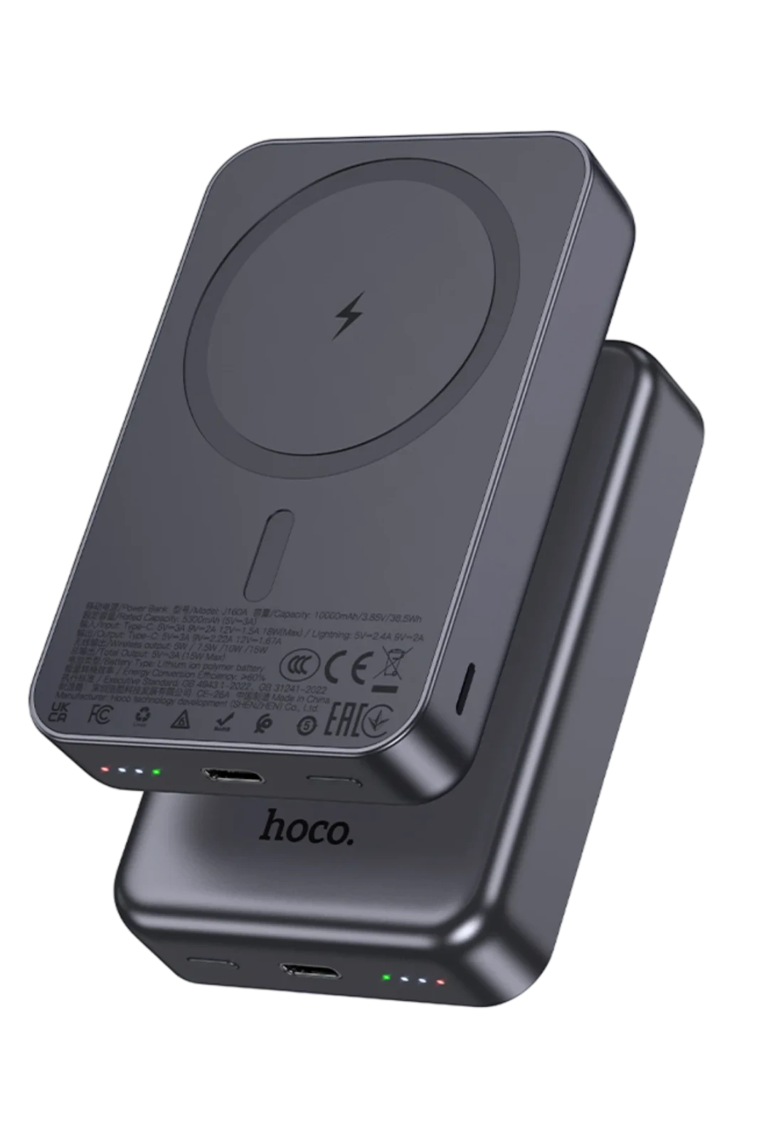 Hoco J160A Original 10.000mAh PD20W MagneticSave Manyetik Powerbank – Gri