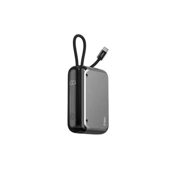 ttec ReCharger LCD 10.000mAh PD 30W USB-C Dahili Kablolu Taşınabilir Hızlı Şarj Aleti/Powerbank- 2BB228