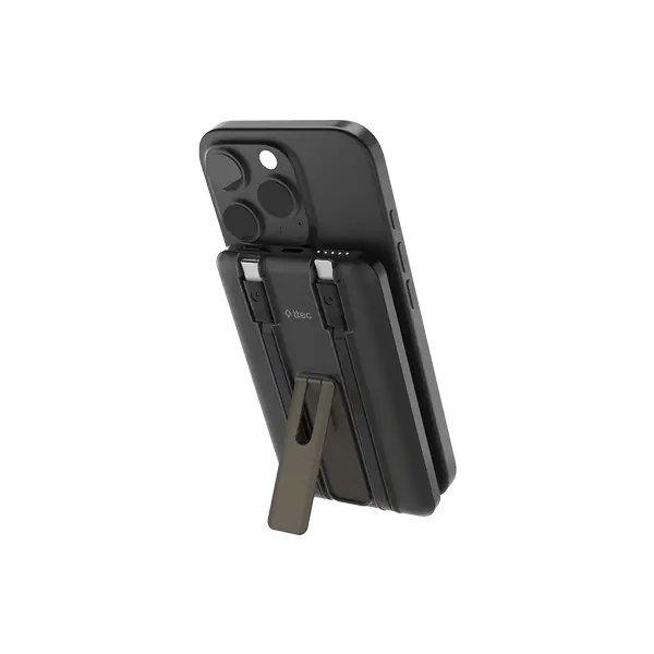 ttec ReCharger M 5.000mAh MagSafe Uyumlu PD 20W Lightning ve USB-C Dahili Kablolu Stantlı Taşınabilir Hızlı Şarj Aleti/Powerbank –2BB236