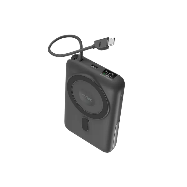 ttec ReCharger M LCD 10.000mAh MagSafe Uyumlu PD 20W USB-C Dahili Kablolu Stantlı Taşınabilir Hızlı Şarj Aleti/Powerbank - 2BB230GR