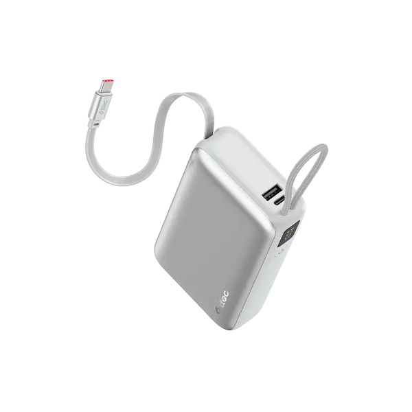 ttec ReCharger Pro LCD 20.000mAh PD 45W USB-C Makaralı Kablolu Taşınabilir Hızlı Şarj Aleti / Powerbank – 2BB277