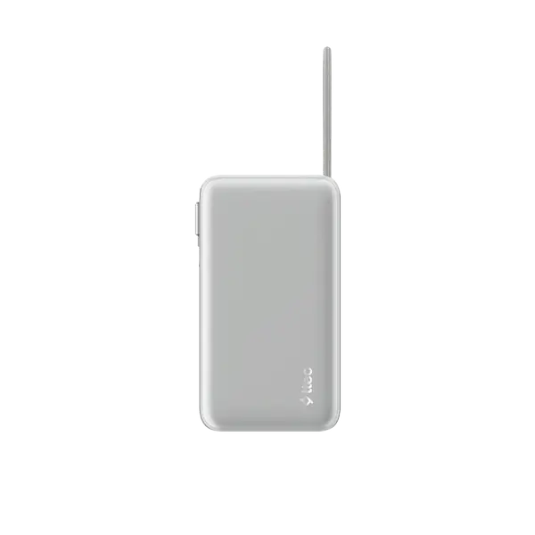 ttec ReCharger Pro LCD 20.000mAh PD 45W USB-C Makaralı Kablolu Taşınabilir Hızlı Şarj Aleti / Powerbank – 2BB277 görsel 2