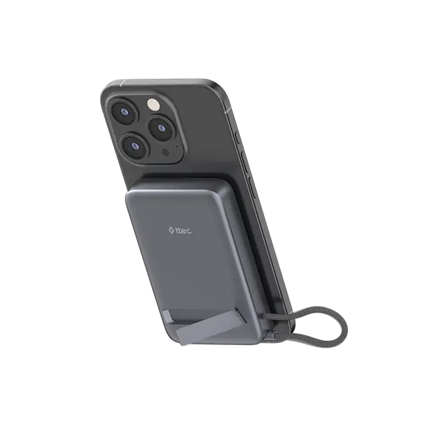 ttec ReCharger Pro M LCD 10.000mAh Qi2/MagSafe Özellikli 15W iPhone/Android, USB-C PD 35W Çıkışlı, Dahili Kablolu, Stantlı, Kablosuz Taşınabilir Hızlı Şarj Aleti/Powerbank - 2BB264