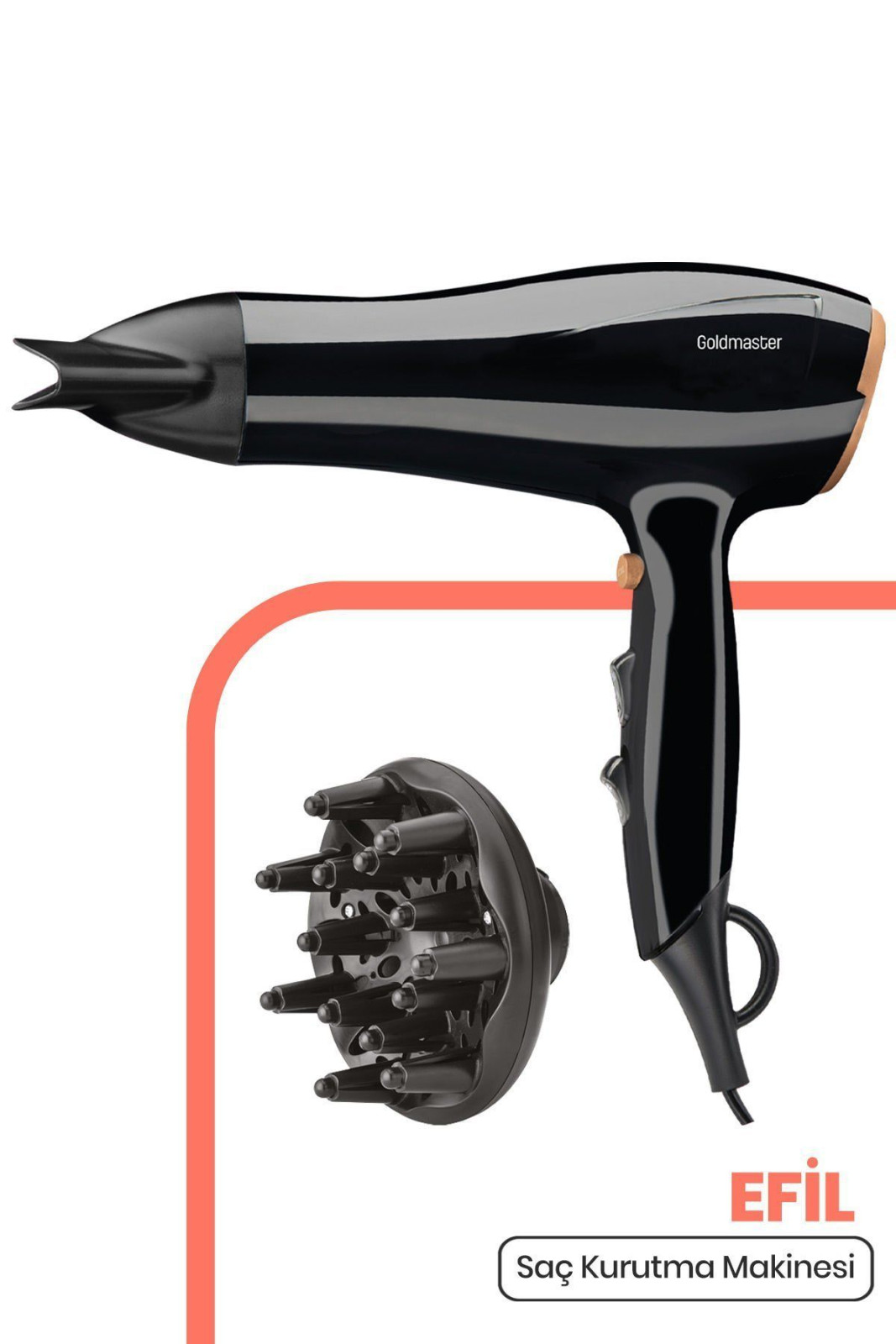 Goldmaster Efil 2400W Dc Motor Katlanabilir Saç Kurutma Fön Makinesi