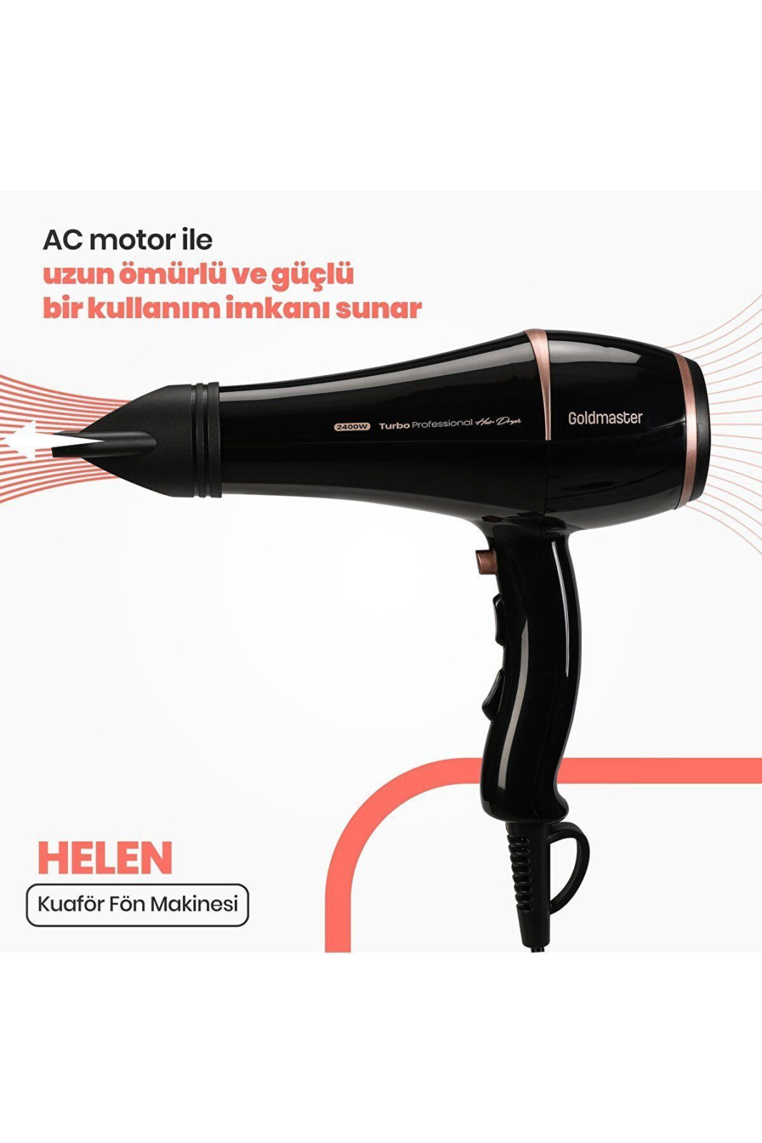 Goldmaster Helen Profesyonel Kuaför Fön Makinesi ve Saç Kurutma