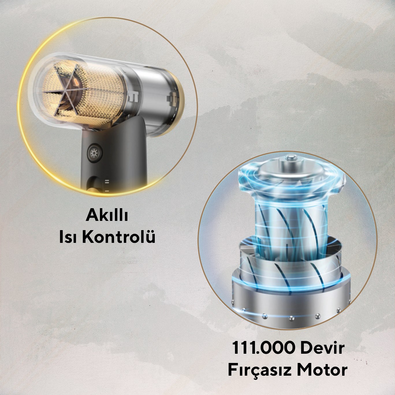 Kumtel Mini Saç Kurutma Makinesi Gri HHD-08 (4Q0056175) görsel 2