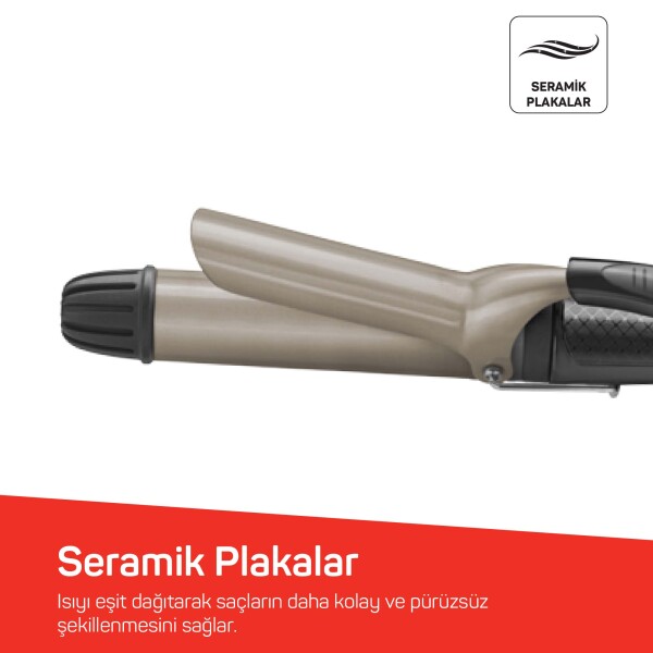 Arzum AR5028 Lisa XL Saç Maşası Seramik Plaka 32mm, 160-200° C, Siyah görsel 3