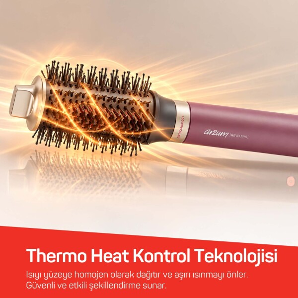 Arzum AR5195 Revo Pro BLDC Ionic Hava Üflemeli Saç Şekillendirici 7 Başlık, 1500W, Chery görsel 5