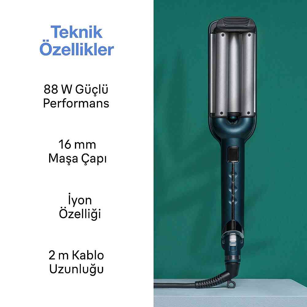 Fakir Sapphire Luxe Wag Saç Maşası görsel 3