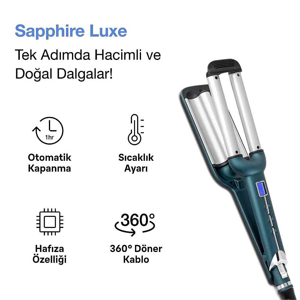 Fakir Sapphire Luxe Wag Saç Maşası görsel 2