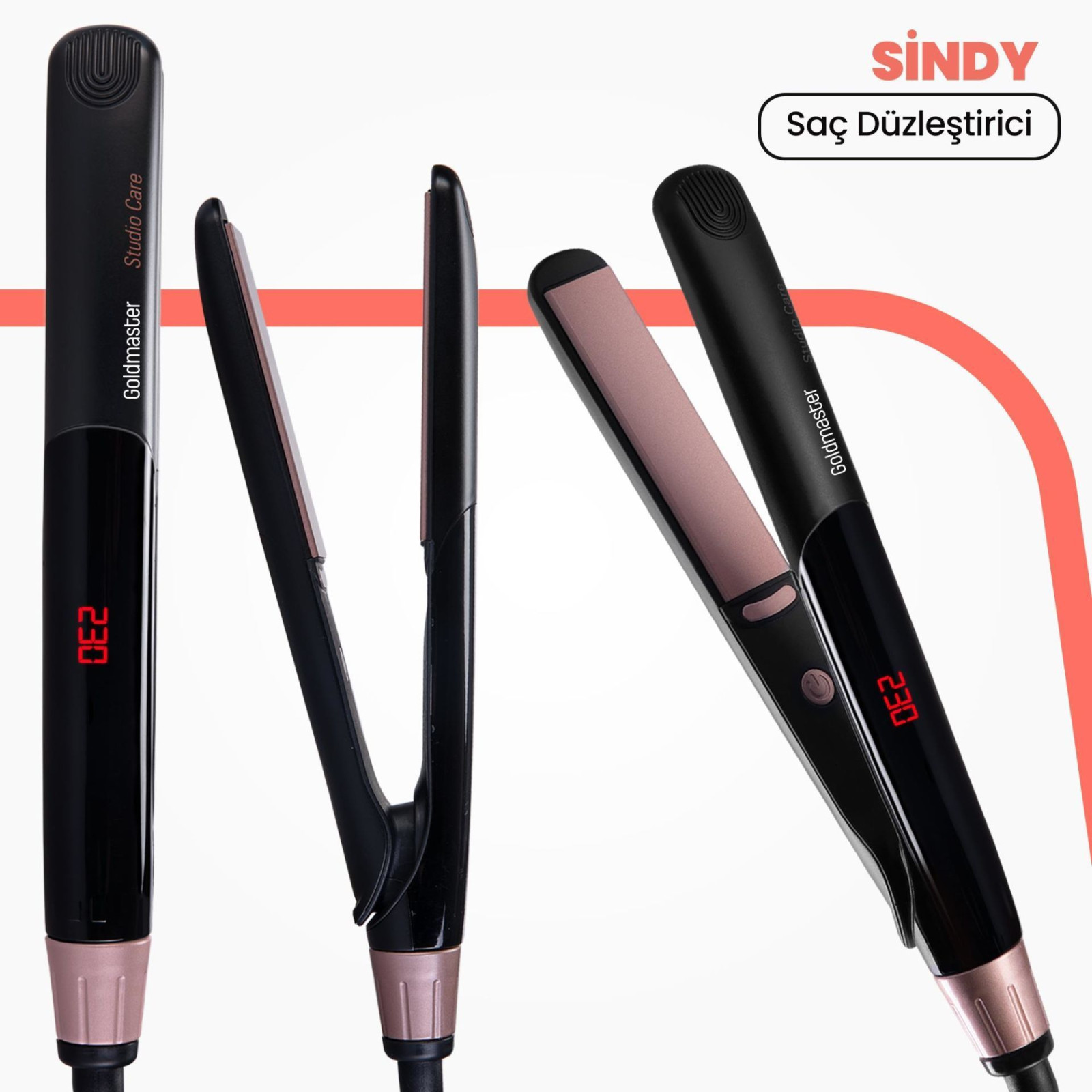 Goldmaster Sindy Dijital Seramik Keratin Ince Plakali Sac Duzlestirici Ve Sekillendirici