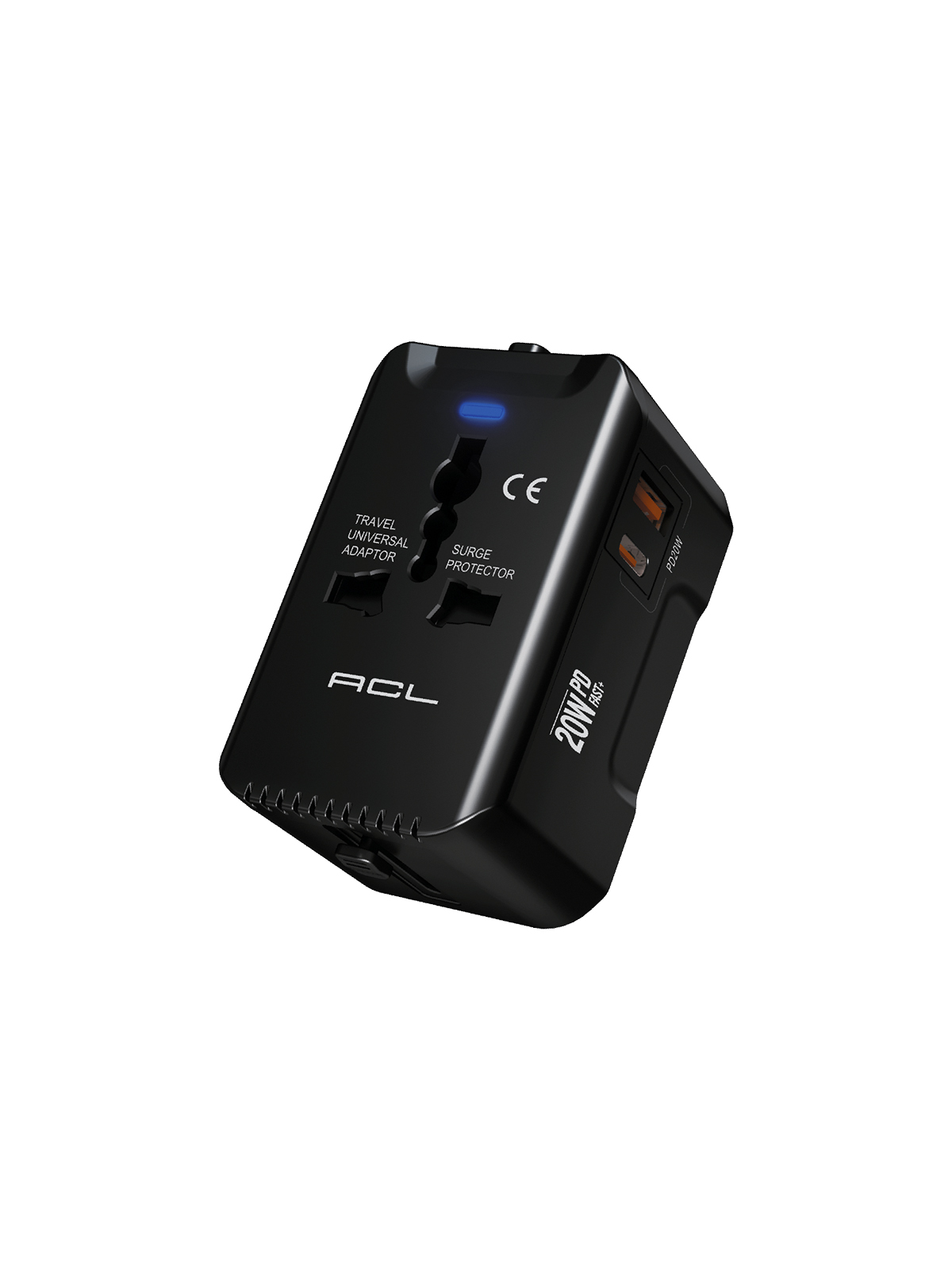 ACL AC-114 20W PD + QC 3.0 Evrensel Seyahat Adaptörü – 4’ü 1 Arada (EU/UK/US/AUS) Çoklu Priz ve Şarj Cihazı görsel 2
