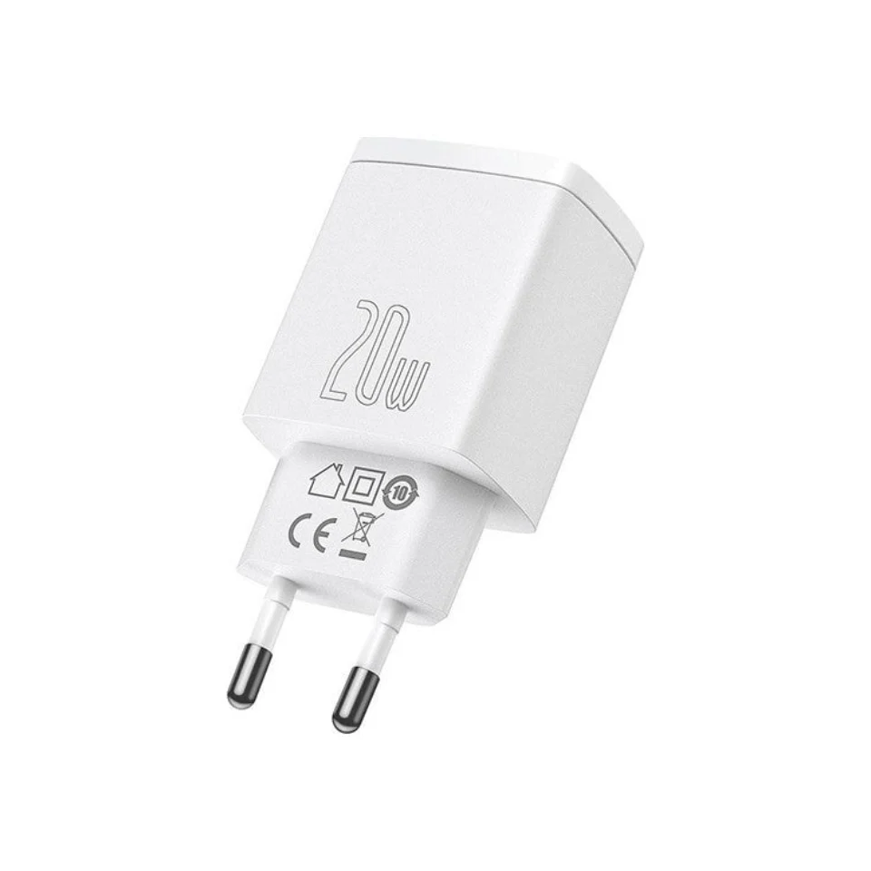 Baseus Compact 20W Hızlı Şarj Adaptörü (USB + Type-C) görsel 2