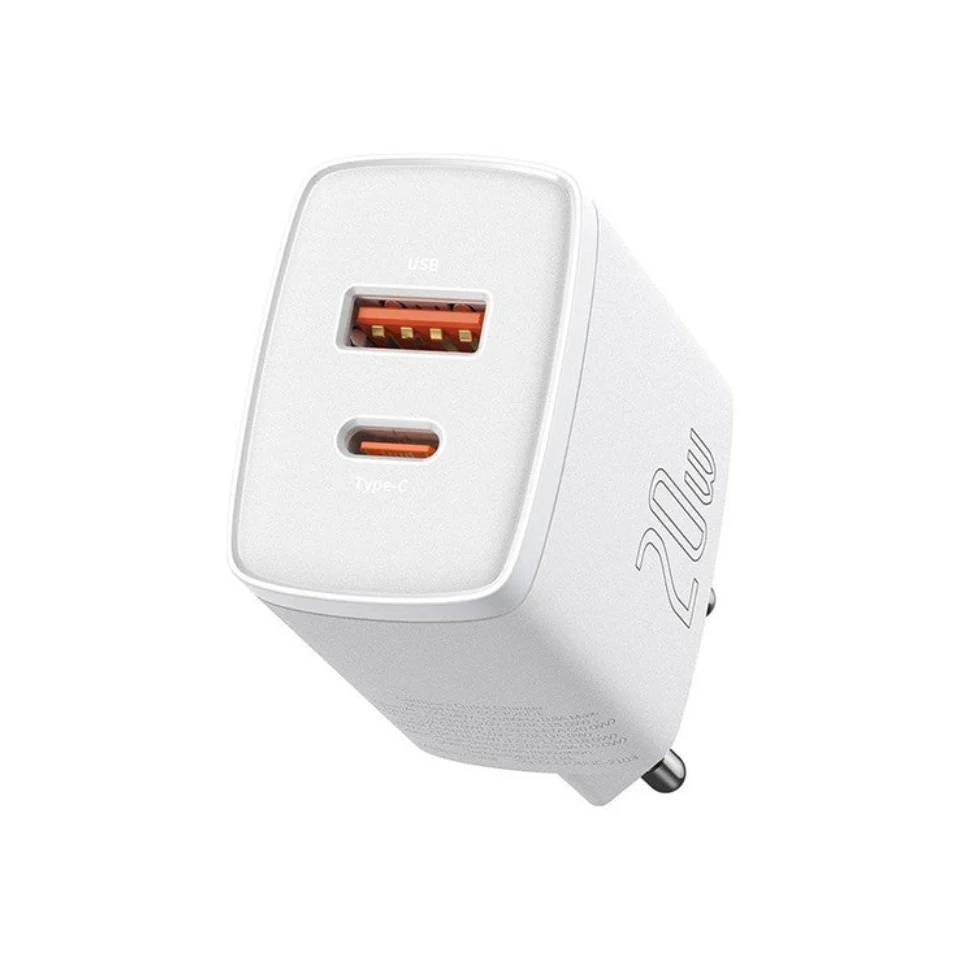 Baseus Compact 20W Hızlı Şarj Adaptörü (USB + Type-C)