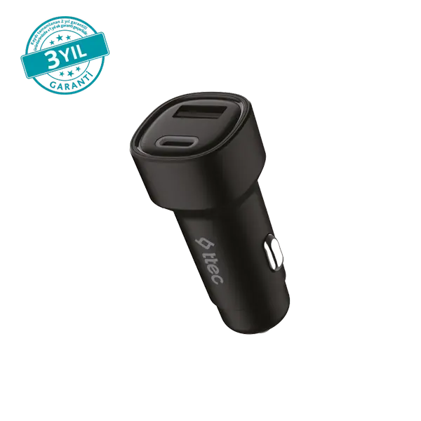 ttec SmartCharger Duo 3.1A Araç Şarj Aleti USB-C+USB-A.