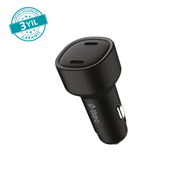 ttec SmartCharger Duo PD 60W Araç Hızlı Şarj Aleti USB-C+USB-C