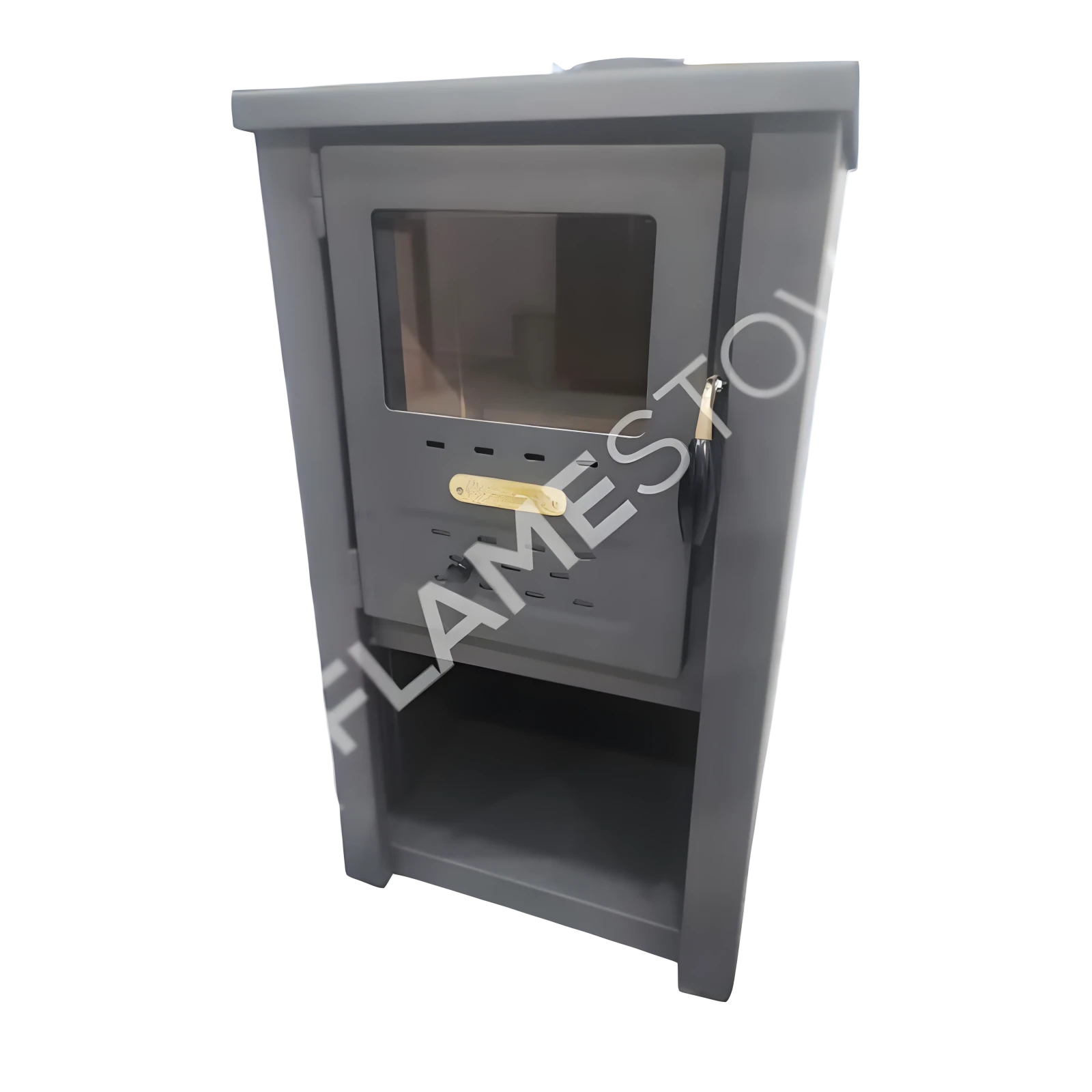Flamestove Flame Stove S2 - Çelik Soba: Ateş Tuğlalı, Odunluklu, Yüksek Verimli, Robax Camlı görsel 2