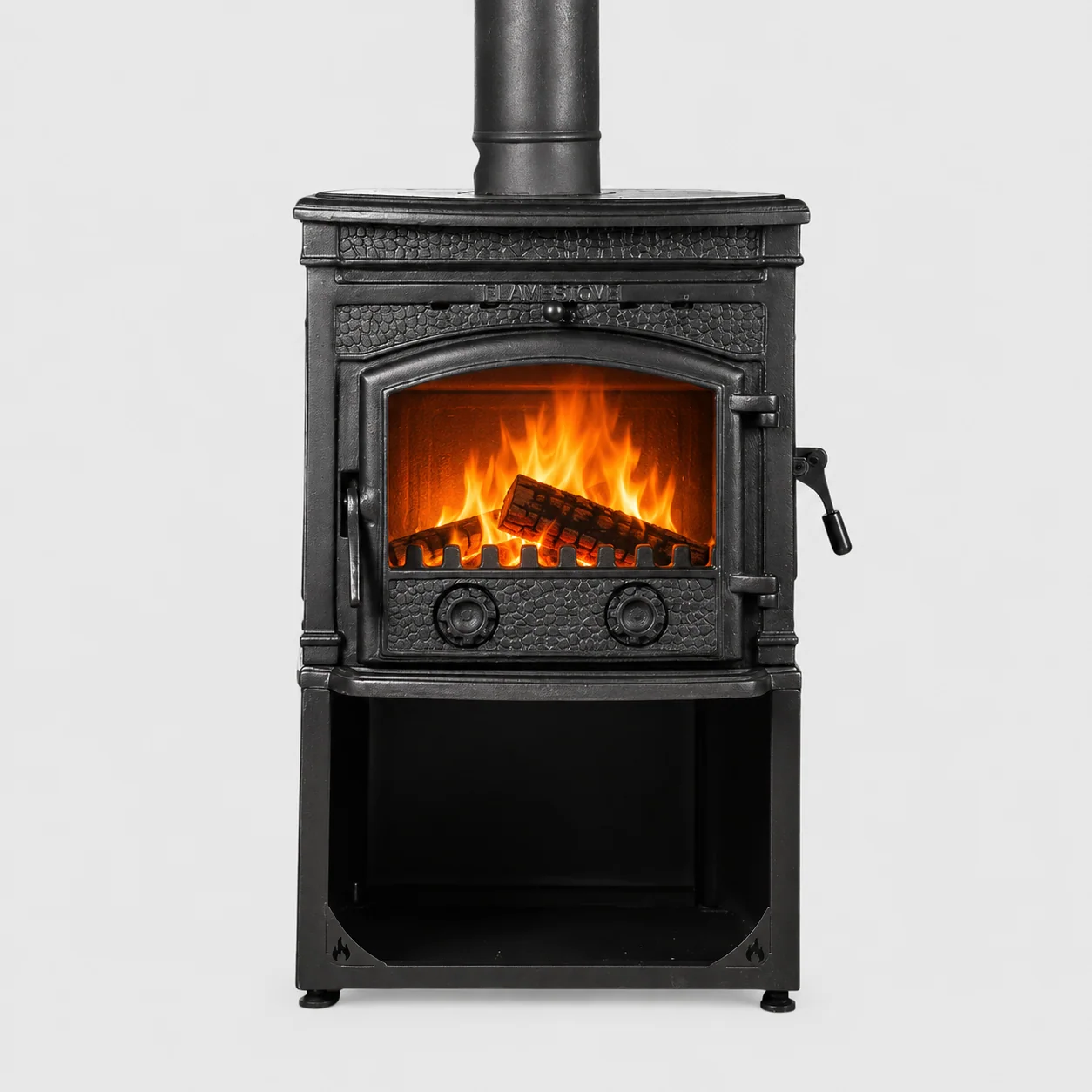Flamestove FS-014YKST Flame Stove Sirius Ultra Yan Kapaklı Odun Hazneli Döküm Soba, Yüksek Verimli Isıtma Çözümü. görsel 3