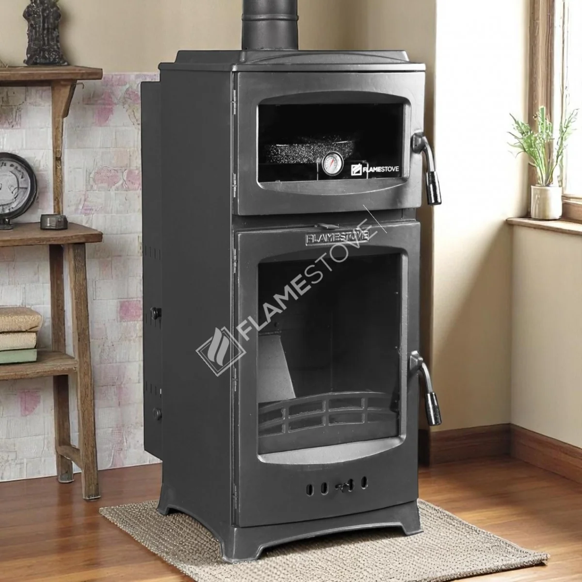 Flamestove FS-213 Flame Stove Lodi Gurme Pelet Soba Fırınlı, A Sınıfı, Schott Robax Camlı, 12 kW görsel 3