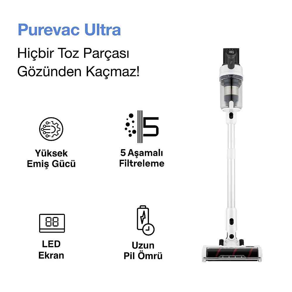 Fakir Purevac Ultra Dikey Şarjlı Süpürge görsel 2