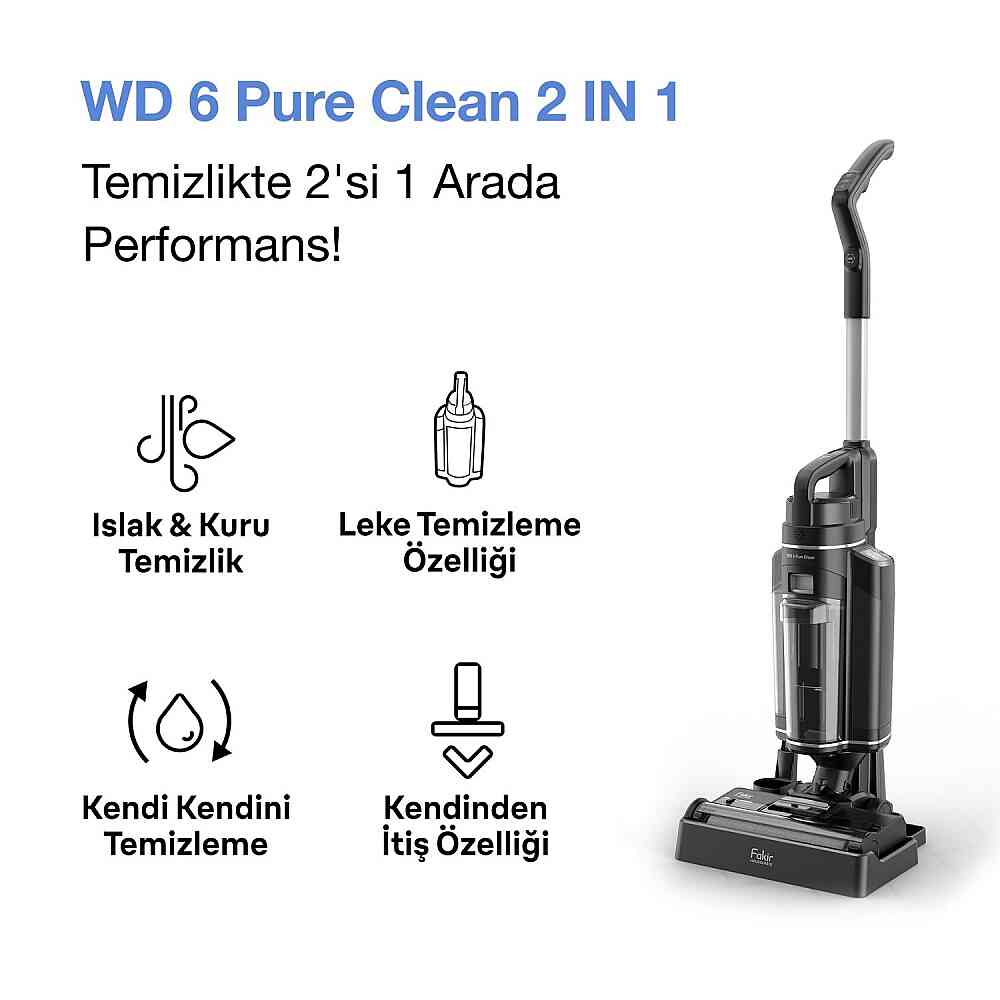 Fakir WD 6 Pure Clean 2 IN 1 Dikey Şarjlı Süpürge görsel 2
