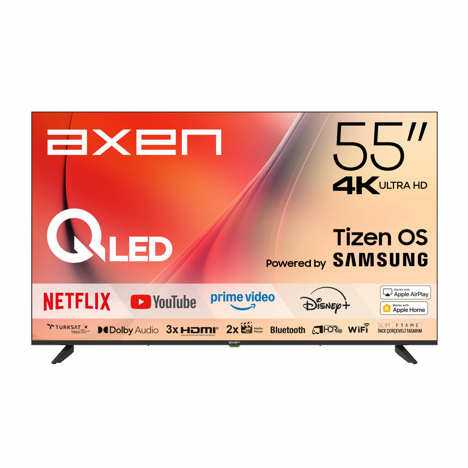 Axen 55 inç 139 Ekran Frameless QLED Ultra HD 4K Tizen TV AX55QUPRL-T08I | AXEN görsel 5